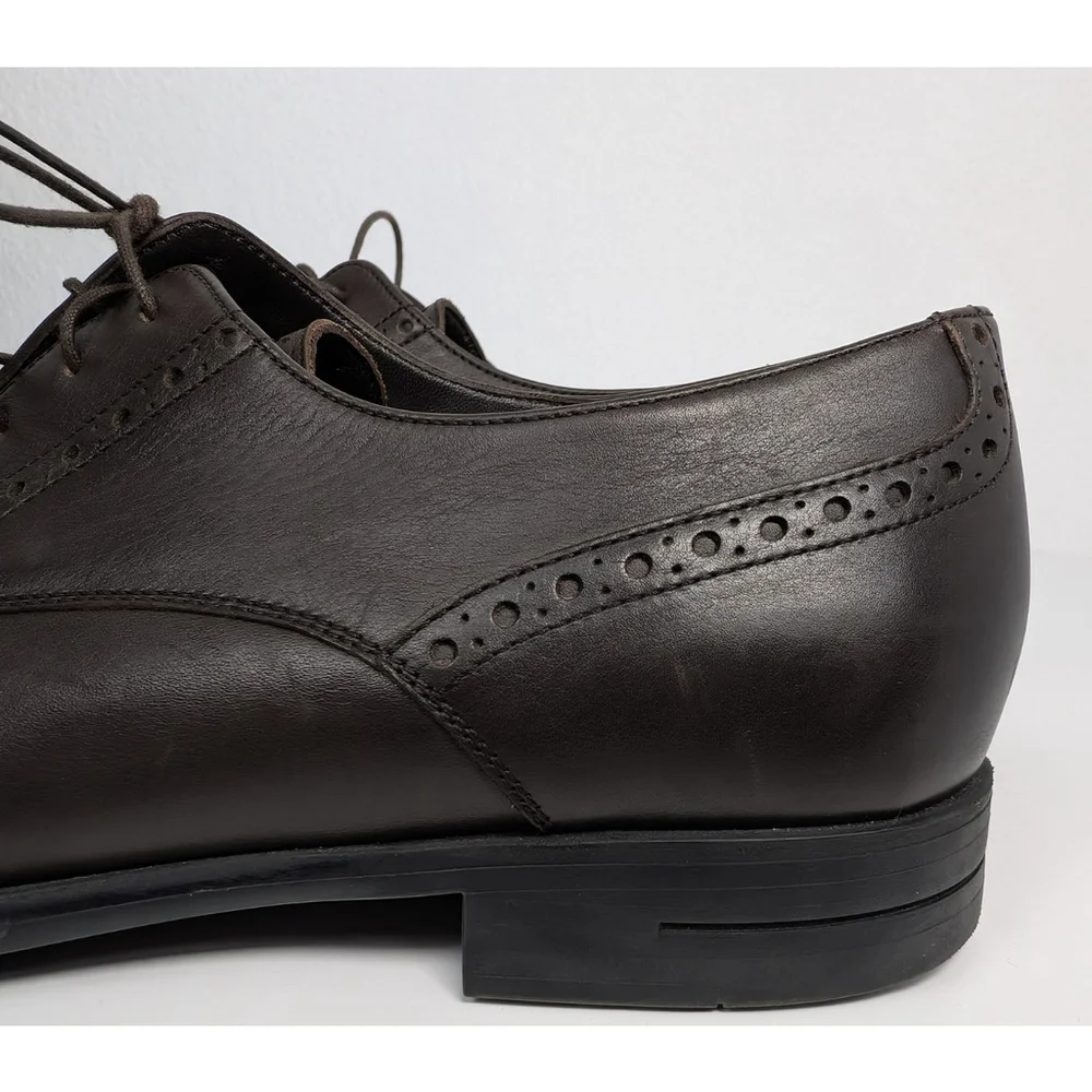Ermenegildo Zegna Brown Derby Dress Shoes Sz 10 Classic Designer Luxury